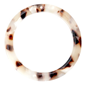 Pendenti in resina 35 mm rotondo beige marrone misto