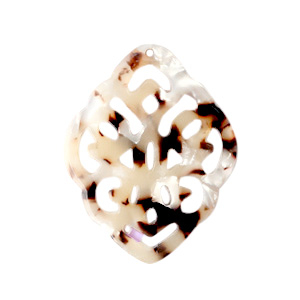 Pendenti in resina rombo in stile barocco beige marrone misto