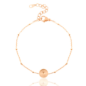 Polaris Steel in acciaio inossidabile bracciale con castone per cabochon 7mm Swarovski SS34 pallina oro rosa