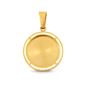 Polaris Steel in acciaio inossidabile ciondolo con castone per cabochon 12 mm oro