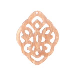 Pendenti in resina rombo in stile barocco rosa pesca