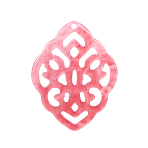 Pendenti in resina rombo in stile barocco rosa vivo