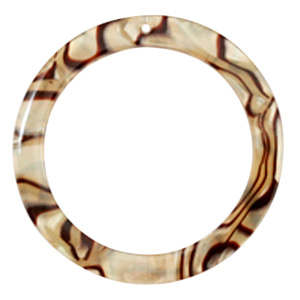 Pendenti in resina 35 mm rotondo beige incenso perla