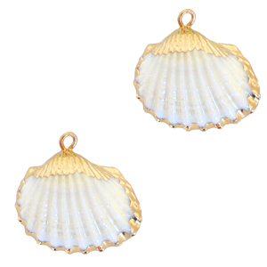 Pendenti di conchiglia prodotti speciali conchiglia cuore di mare oro-bianco