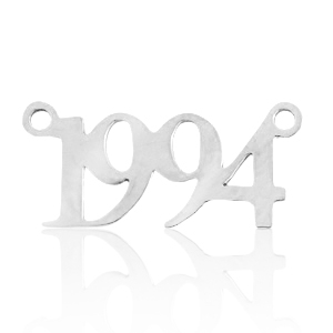 Ciondoli in acciaio inossidabile distanziatore anno 1994 argento