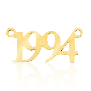 Ciondoli in acciaio inossidabile distanziatore anno 1994 oro