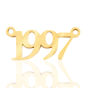 Ciondoli in acciaio inossidabile distanziatore anno 1997 oro