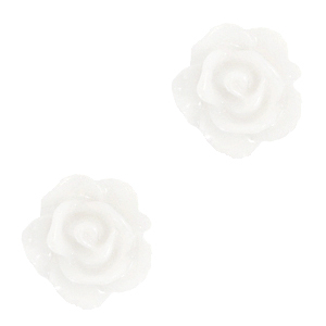 Perline a forma di rosa 10mm bianco luminoso