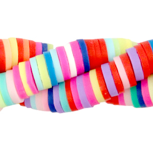 Perline Katsuki 6mm arcobaleno fucsia rosa misto