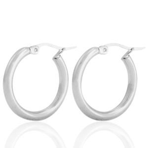 Orecchini in acciaio inossidabile a cercio argento