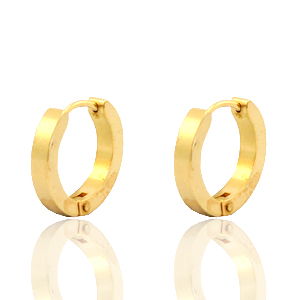 Orecchini in acciaio inossidabile a cerchio 16 mm oro