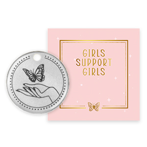 Girls Support Girls ciondoli di metallo DQ argento antico (privo di nichel) 50% di donazione a Free a Girl