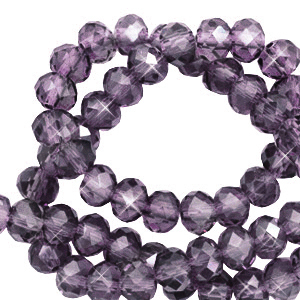 Perline sfaccettate 4x3 mm rondella viola ametista-effetto perlato