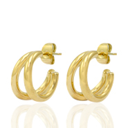 Orecchini in acciaio inossidabile a cercio oro