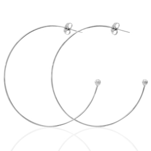 Orecchini in acciaio inossidabile a cerchio argento