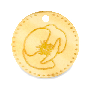 Ciondoli Plexx 20mm Fiore di nascita Agosto-Papavero oro