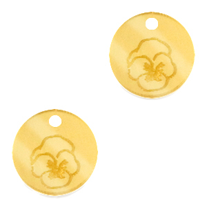 Ciondoli Plexx 12mm Fiore di nascita Febbraio-Viola oro