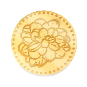 Cabochon Plexx 20mm Fiore di nascita Ottobre-Calendula oro