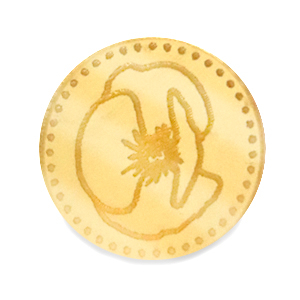 Cabochon Plexx 20mm Fiore di nascita Agosto-Papavero oro