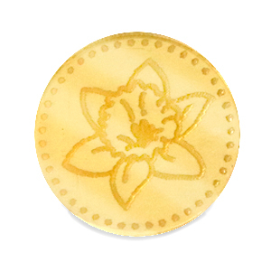 Cabochon Plexx 20mm Fiore di nascita Marzo-Campana di Pasqua oro