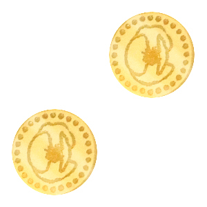 Cabochon Plexx 12mm Fiore di nascita Agosto-Papavero oro