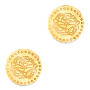 Cabochon Plexx 12mm Fiore di nascita Gennaio-Garofano oro