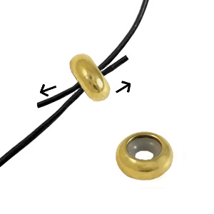 Componenti in acciaio inossidabile chiusura con perline scorrevoli 7x3.5mm oro