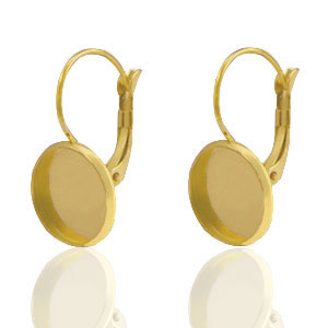 Componenti in acciaio inossidabile orecchini per cabochon 12 mm oro