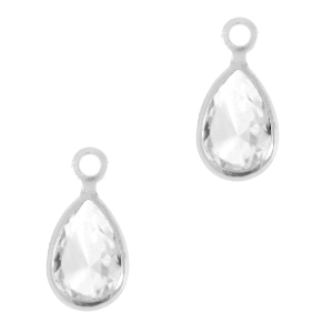 Pendenti di vetro Crystal Glass goccia cristallo-argento