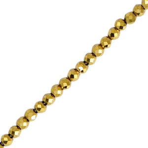Perline di ematite sfaccettata 2mm oro