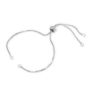 Componenti di metallo DQ semi braccialetti con perlina scorrevole argento antico (privo di nichel)