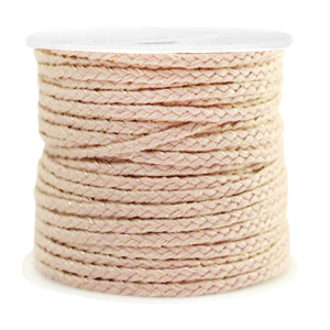 Coda di topo intrecciato 2mm oro-rosa chiaro