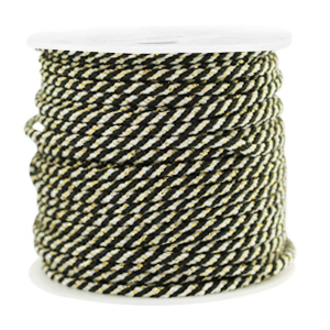 Coda di topo a spirale 1.5mm oro-nero bianco