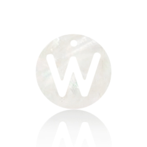 Pendenti di conchiglia prodotti speciali lettera W bianco (colore naturale)