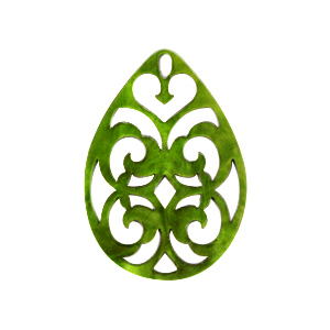 Pendenti in resina 38x27mm a forma di goccia in stile barocco verde guacamole