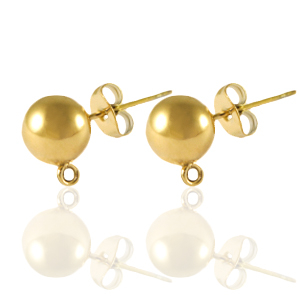 Orecchini in acciaio inossidabile con anellino 8mm oro