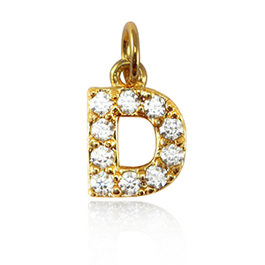 Metallo TQ in ottone ciondolo lettera D oro