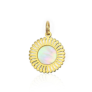 Ciondoli in acciaio inossidabile conchiglia 12mm oro-bianco (colore naturale)