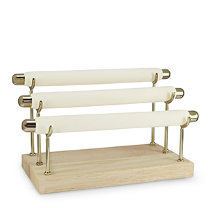 Espositore per bigiotteria per anelli 3 livelli natural-oro