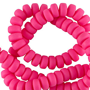 Perline di polimero rondella 7mm rosa neon
