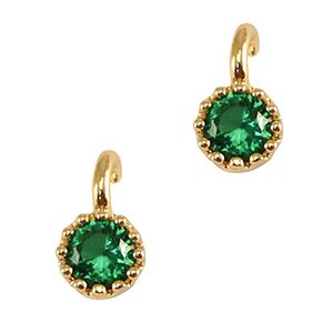 Pendenti di vetro Crystal Glass verde classico-oro