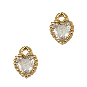 Pendenti di vetro Crystal Glass cuore cristallo-oro