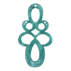 Pendenti in resina barocco blu petrolio