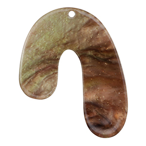 Pendenti in resina organico glitterato multicolore marrone