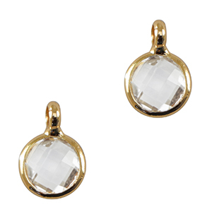 Pendenti di vetro Crystal Glass 7mm cristallo-oro