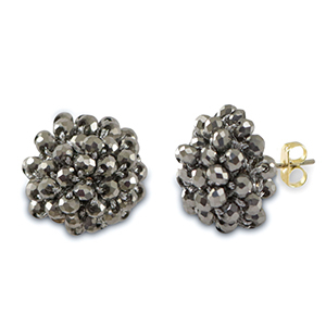 Orecchini sfaccettati con anellino argento