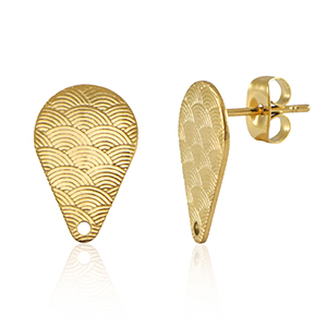 Componenti in acciaio inossidabile orecchini goccia con anellino oro