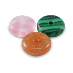 Perline di pietra naturale mix a rondella 6mm multicolore rosa verde