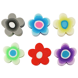 Perline di polimero fiore 9mm multicolore