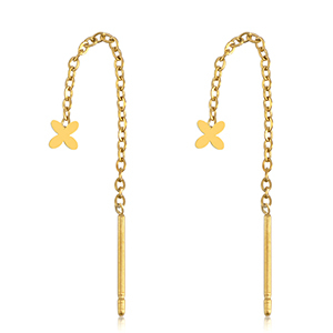 Orecchini in acciaio inossidabile fiori oro